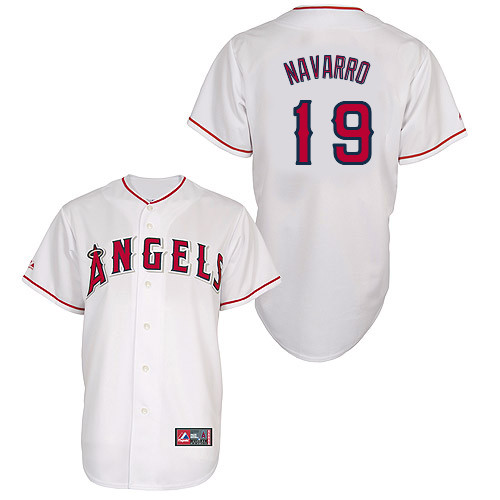 Efren Navarro #19 Youth Baseball Jersey-Los Angeles Angels of Anaheim Authentic Home White Cool Base MLB Jersey